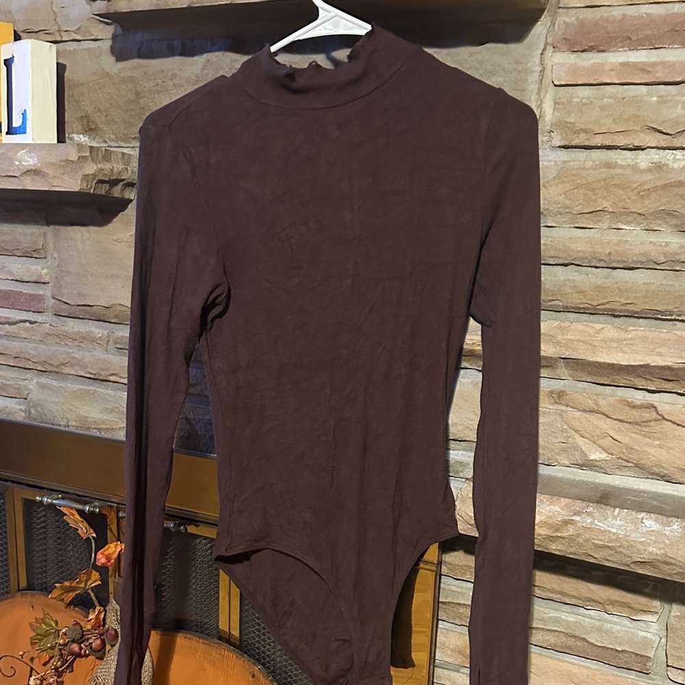 Elegant Chocolate Brown Long Sleeve Bodysuit